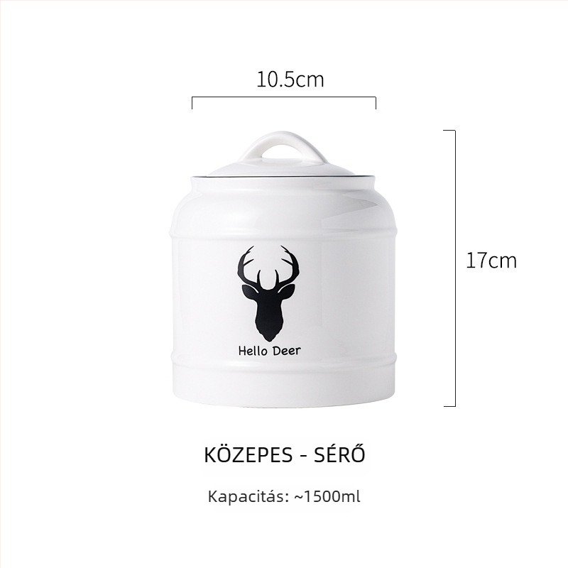 Macska- és kutyaeledel tároló kerámia edény | Légmentesen záró fedél | Többfunkciós: aszalt gyümölcs, édességek és tea