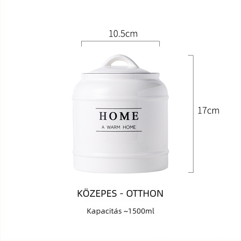 Macska- és kutyaeledel tároló kerámia edény | Légmentesen záró fedél | Többfunkciós: aszalt gyümölcs, édességek és tea