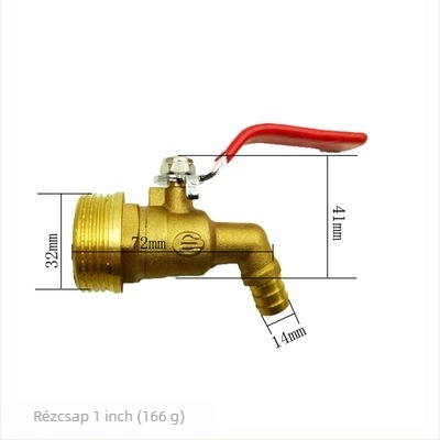Réz hajlított forróvíz csap gömbszeleppel, modell Water Tsui, réz test, egykezes kettős vezérlés, 0,6 MPa, 120°C, kézi szerelés