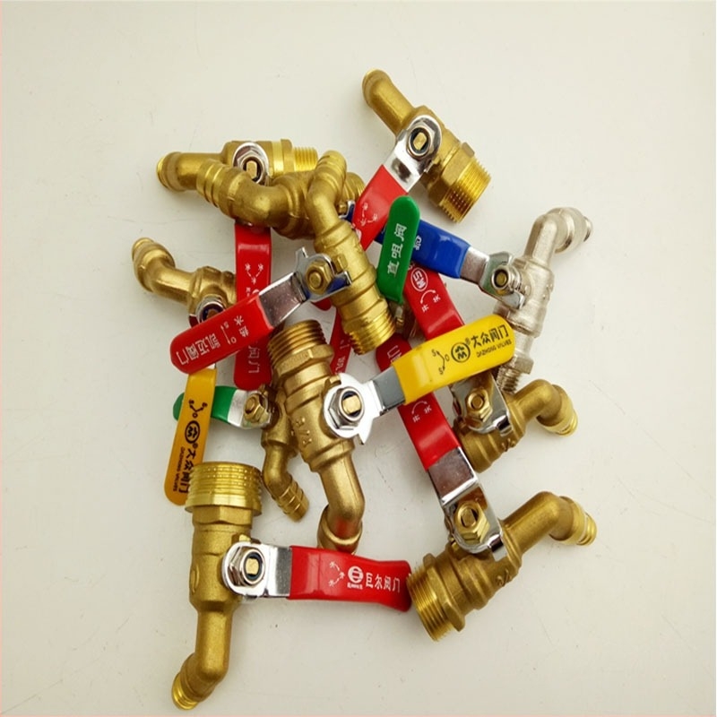 Réz hajlított forróvíz csap gömbszeleppel, modell Water Tsui, réz test, egykezes kettős vezérlés, 0,6 MPa, 120°C, kézi szerelés