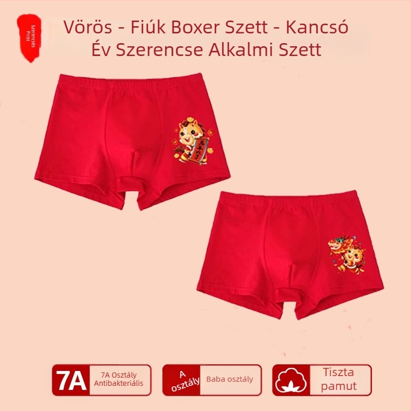 Fiúknak szánt középmagasságú pamut alsónemű, 95% pamut, Biztonsági osztály A, nagyobb gyerekeknek