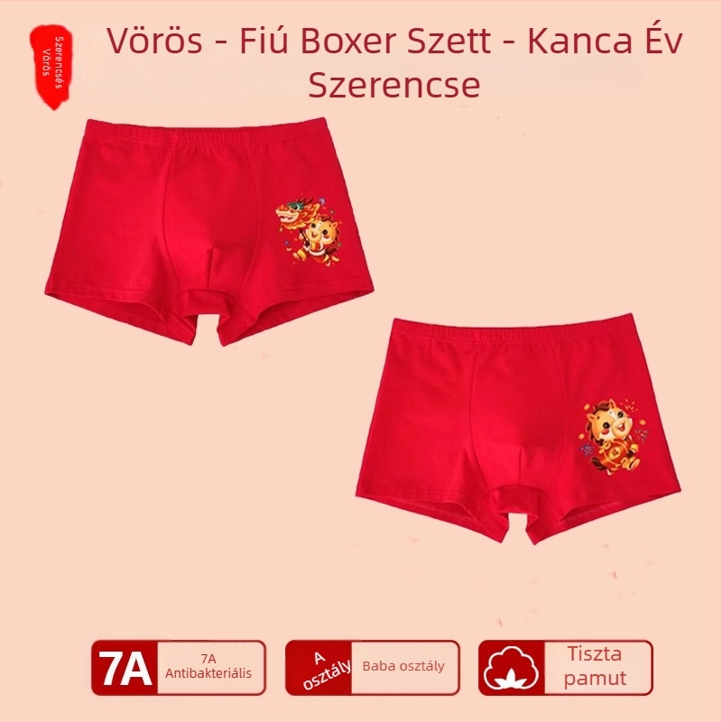 Fiúknak szánt középmagasságú pamut alsónemű, 95% pamut, Biztonsági osztály A, nagyobb gyerekeknek