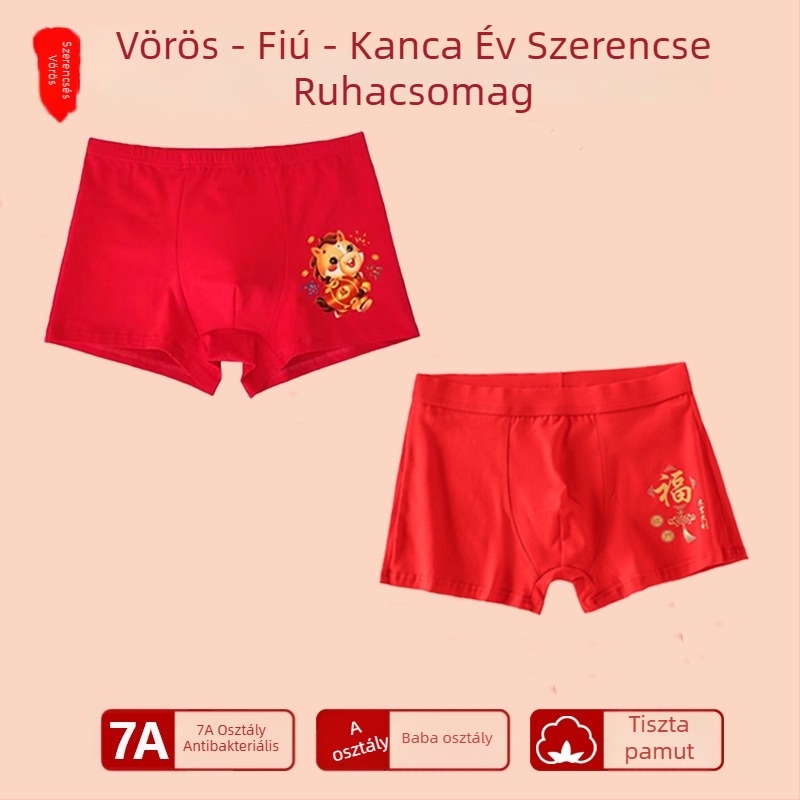 Fiúknak szánt középmagasságú pamut alsónemű, 95% pamut, Biztonsági osztály A, nagyobb gyerekeknek