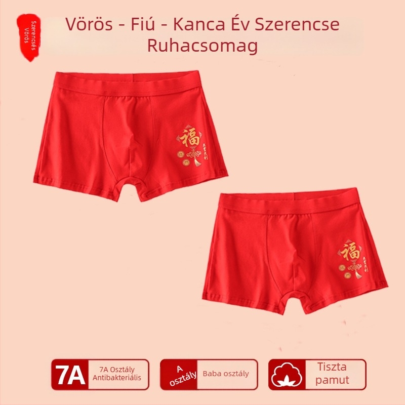 Fiúknak szánt középmagasságú pamut alsónemű, 95% pamut, Biztonsági osztály A, nagyobb gyerekeknek