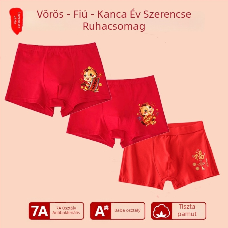 Fiúknak szánt középmagasságú pamut alsónemű, 95% pamut, Biztonsági osztály A, nagyobb gyerekeknek