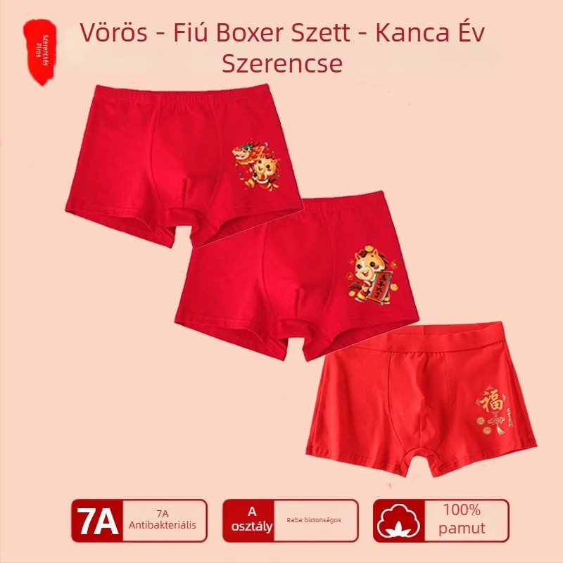 Fiúknak szánt középmagasságú pamut alsónemű, 95% pamut, Biztonsági osztály A, nagyobb gyerekeknek