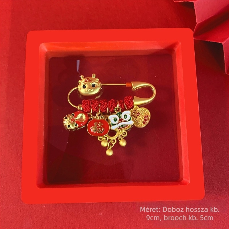 Baba és gyerekeknek szóló bross-kitűző - biztonsági kiegészítő, uniszex, sárkányév, kevert anyagok, 2023 tél