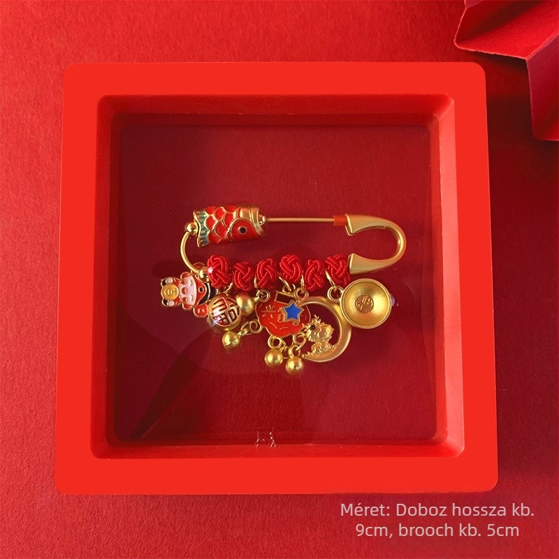 Baba és gyerekeknek szóló bross-kitűző - biztonsági kiegészítő, uniszex, sárkányév, kevert anyagok, 2023 tél