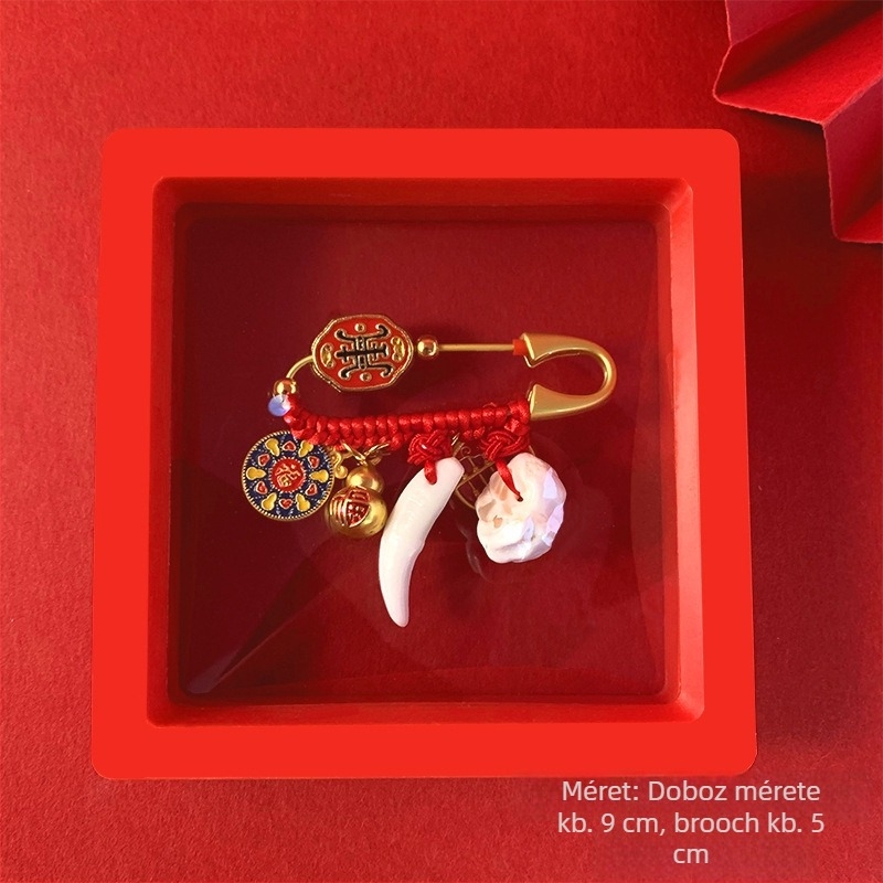 Baba és gyerekeknek szóló bross-kitűző - biztonsági kiegészítő, uniszex, sárkányév, kevert anyagok, 2023 tél