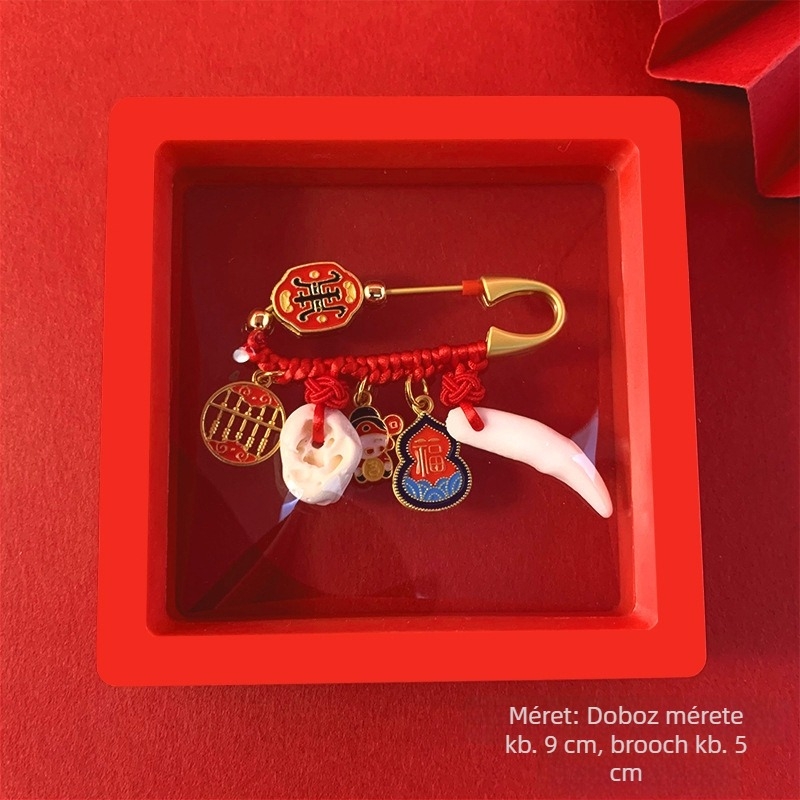 Baba és gyerekeknek szóló bross-kitűző - biztonsági kiegészítő, uniszex, sárkányév, kevert anyagok, 2023 tél