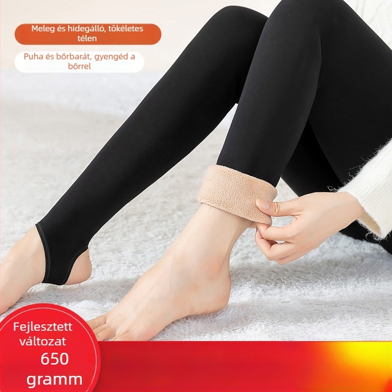 Női téli harisnyanadrág báránygyapjú fleece-béléssel, magas derék, vastag, laza szabás