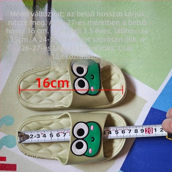 Gyermekek egyszer használatos, összecsukható papucs hotelhez és utazáshoz, könnyű és vékony, 1–3 éveseknek, PVC felsőrész és PVC talp, rajzfilmszerű stílus, nyár