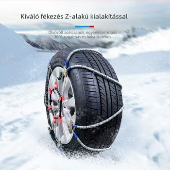 Universális acélhuzalos csúszásgátló lánc autókhoz és SUV-khoz, 165–265 mm kerékmérethez, tömeg 5–10 kg, acélból