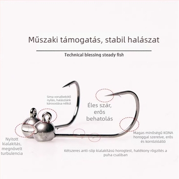 Volfrámozott acél fejű horgászhorog, horog nélkül, fekete sügérhez, anti-akadályozó, tó- és tavai horgászathoz