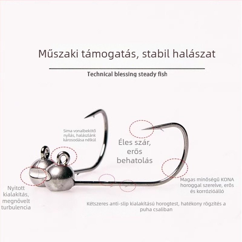 Volfrámozott acél fejű horgászhorog, horog nélkül, fekete sügérhez, anti-akadályozó, tó- és tavai horgászathoz