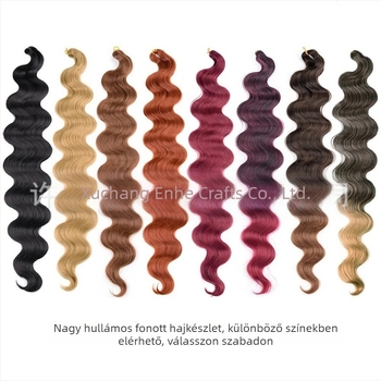 Enhe Body Wave Crochet paróka nőknek — hőálló szintetikus rostok, volumen paróka