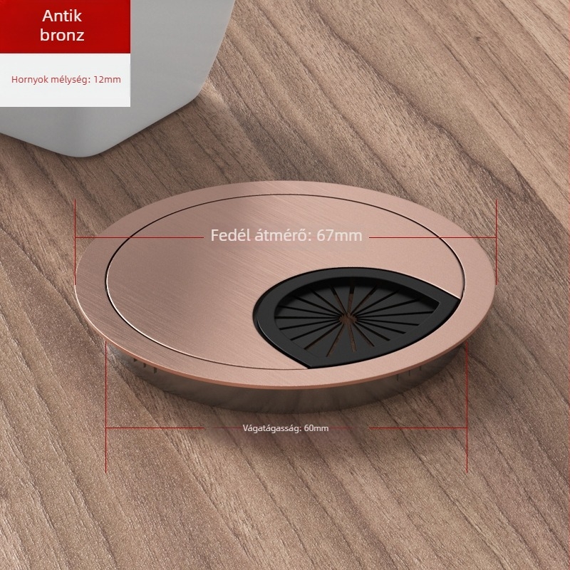 Asztali kábelnyílás fedél – cinkötvözet, modell 006, Tai Yanchen márka, asztalhoz és számítógépes asztalhoz, új kínai stílus