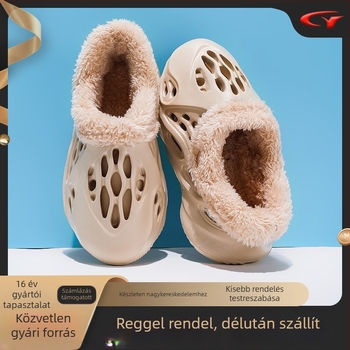 Uniszex EVA beltéri gyerekcipő fleece bélésével, vastag talppal és sarok-támogatással (téli)