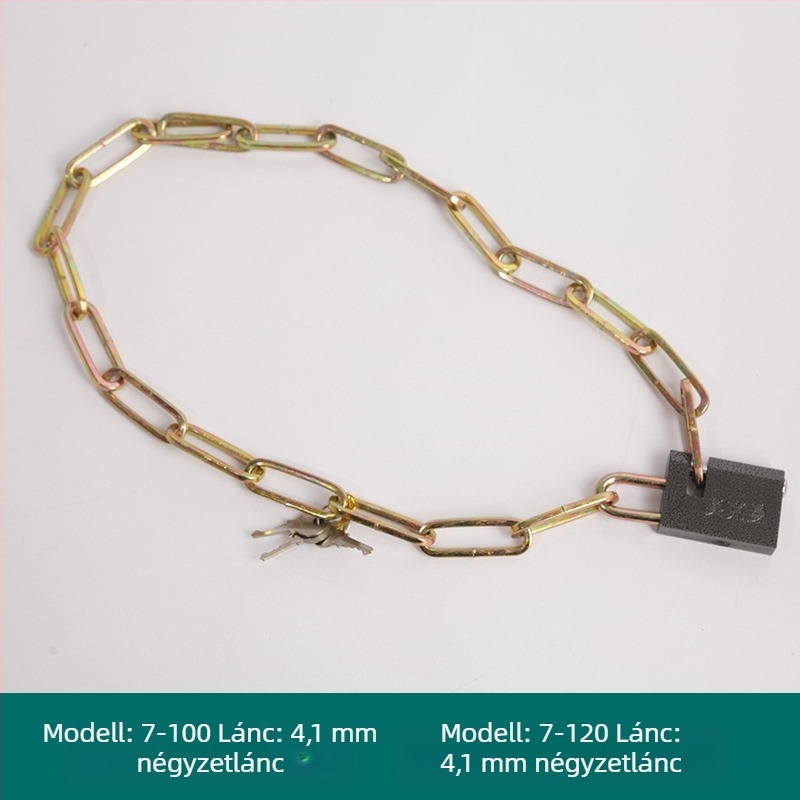 Oakman Láncos zár kerékpárok és motorkerékpárokhoz – vasból készült lánc, üveg- és külső ajtókhoz, testreszabható, modern stílus