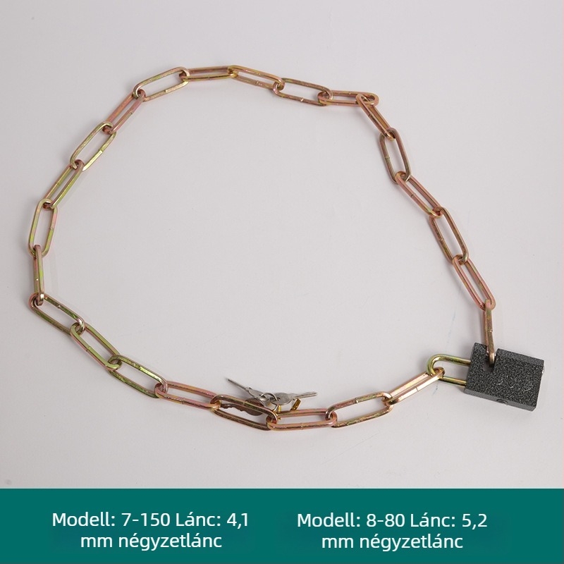 Oakman Láncos zár kerékpárok és motorkerékpárokhoz – vasból készült lánc, üveg- és külső ajtókhoz, testreszabható, modern stílus