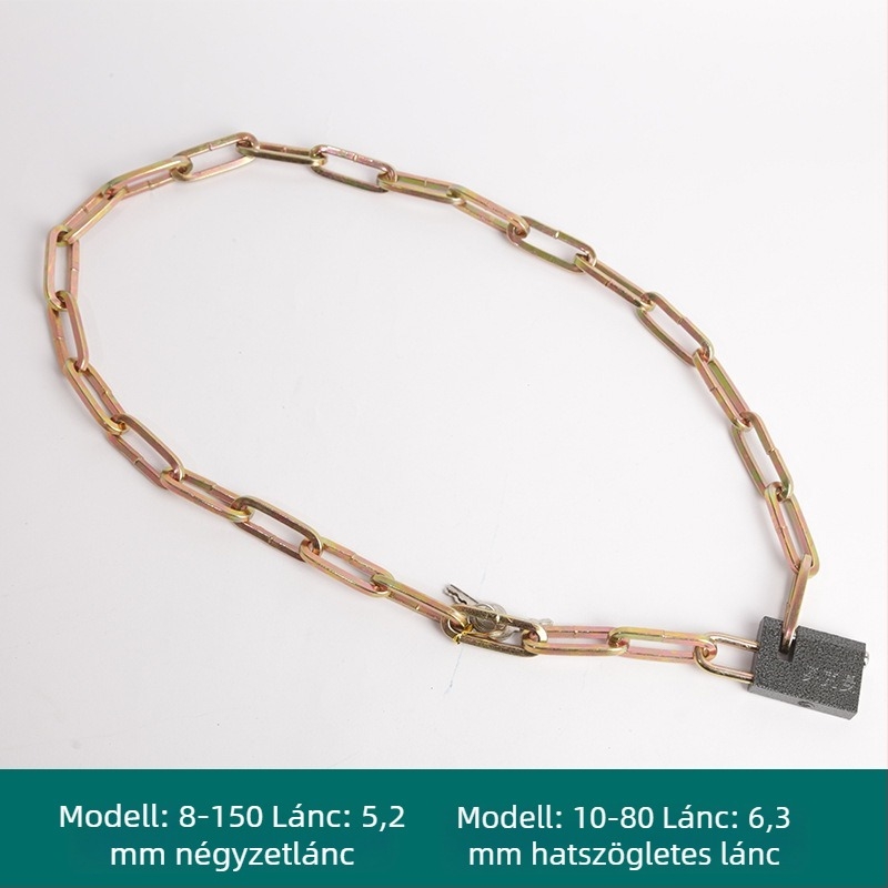 Oakman Láncos zár kerékpárok és motorkerékpárokhoz – vasból készült lánc, üveg- és külső ajtókhoz, testreszabható, modern stílus