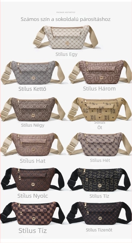 Női crossbody táska, városi minimalist stílus, PU anyag, cipzáras zárás, belső zsegek: cipzáras zseb, telefontartó zseb, dokumentumzseb, széles vállpánt