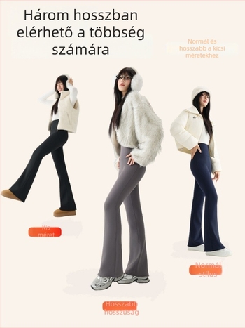 Kisméretű Bootcut nadrág szélesedő sziluettel, vastag fleece béléssel, magas rugalmassággal