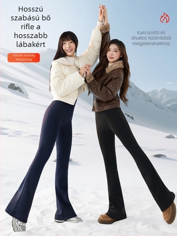 Kisméretű Bootcut nadrág szélesedő sziluettel, vastag fleece béléssel, magas rugalmassággal