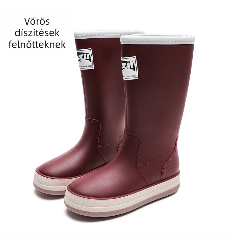 Esőcsizma, PVC felsőrész, lapos sarok, egyszínű minta, uniszex