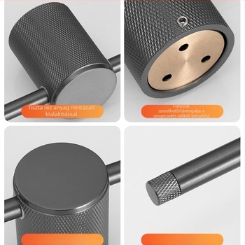 Réz törölközőtartó, kefés felülettel, minimalist stílusú, egyrészes fürdőszobai tároló, teherbírás 10