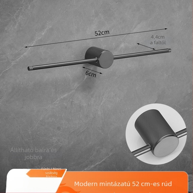 Réz törölközőtartó, kefés felülettel, minimalist stílusú, egyrészes fürdőszobai tároló, teherbírás 10