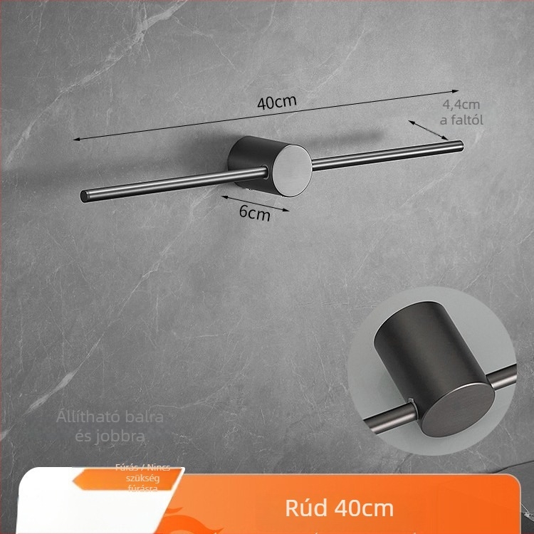 Réz törölközőtartó, kefés felülettel, minimalist stílusú, egyrészes fürdőszobai tároló, teherbírás 10