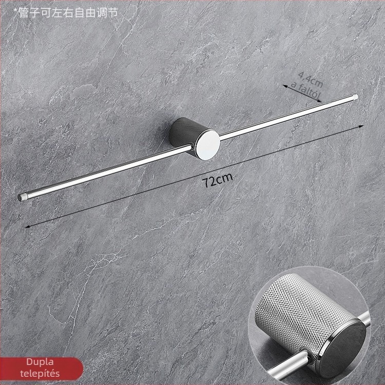 Réz törölközőtartó, kefés felülettel, minimalist stílusú, egyrészes fürdőszobai tároló, teherbírás 10