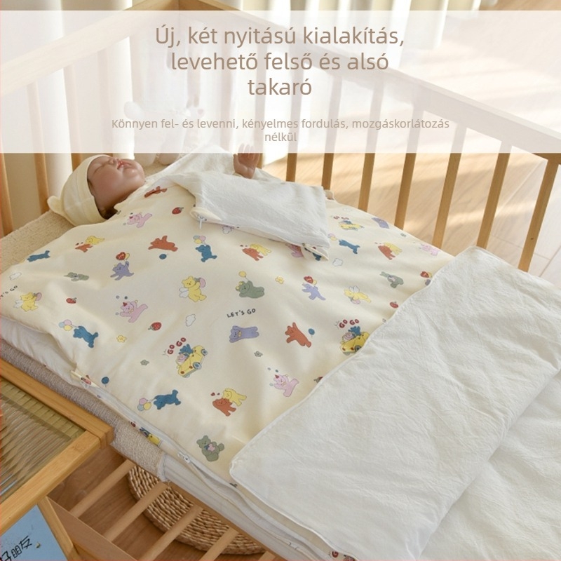 Újszülött hálózsák 100% pamutból, poliészter töltet, téli vastag kialakítás, 0.55–1.0 kg