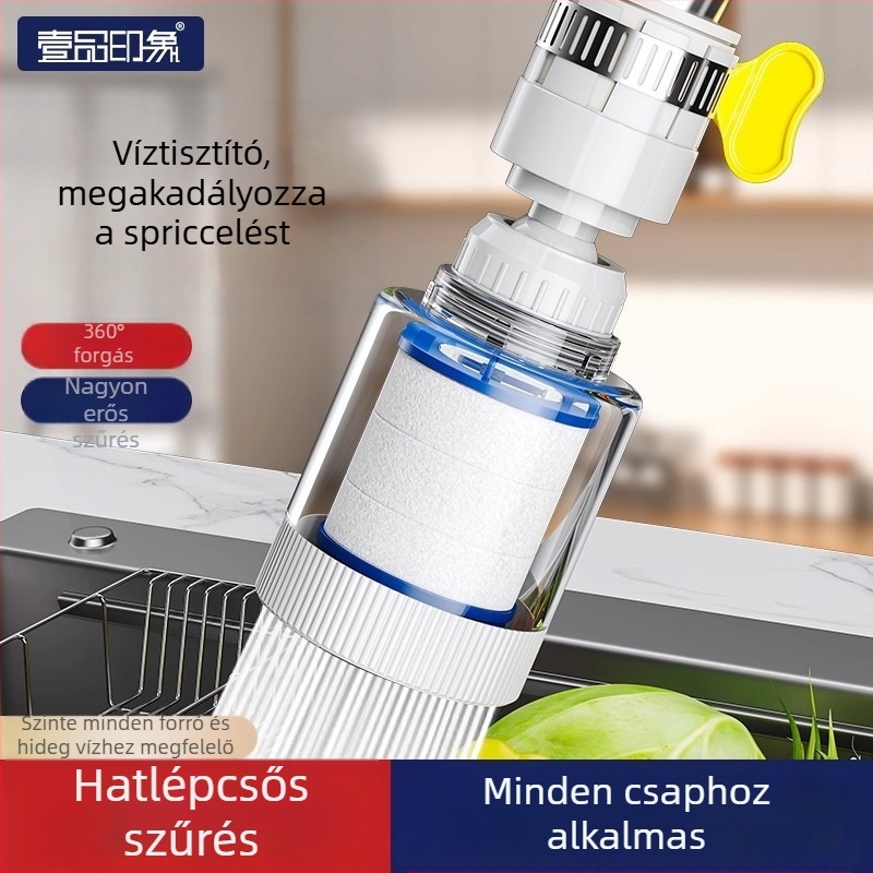 Csaptelek szűrő extender háztartási konyhához – PP anyag, közvetlen telepítés, egykaros vezérlés, modell L10205, First Impression, Light Luxury stílus