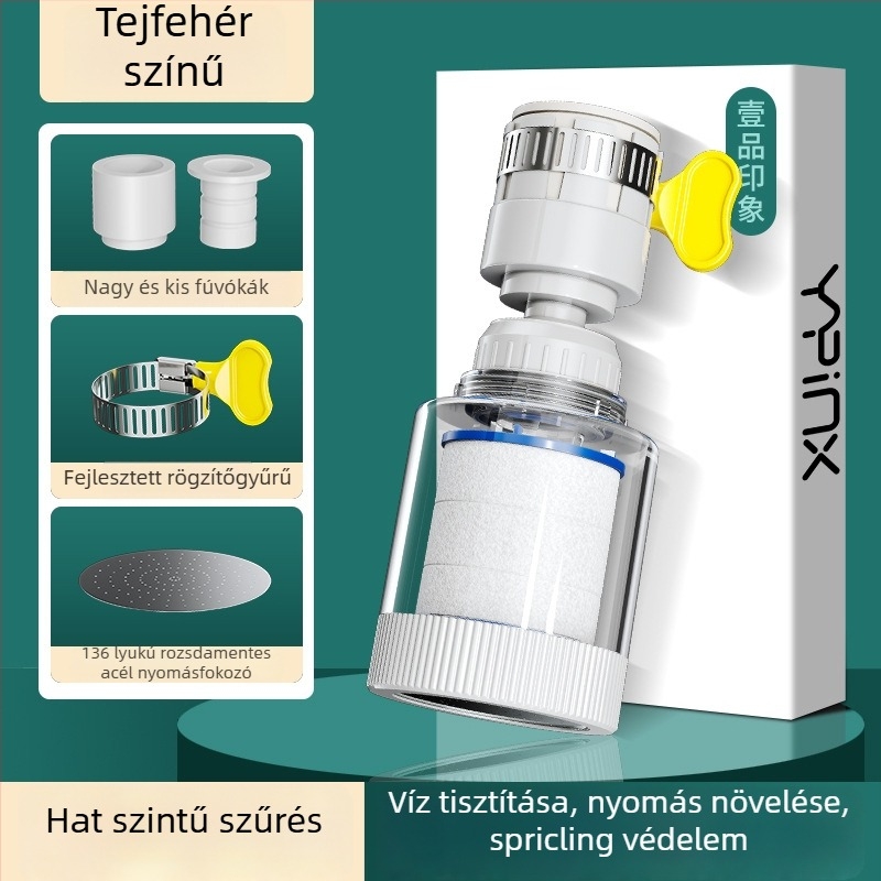Csaptelek szűrő extender háztartási konyhához – PP anyag, közvetlen telepítés, egykaros vezérlés, modell L10205, First Impression, Light Luxury stílus