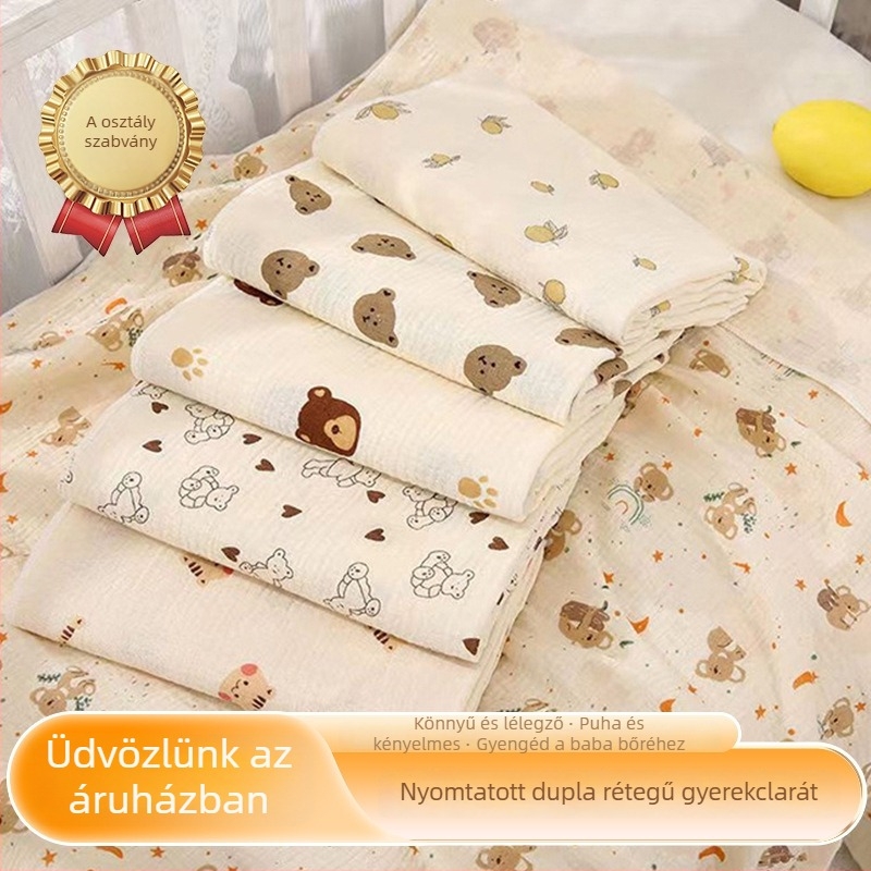 Újszülött géz pólya – rajzfilm minta, 95% pamut, minden évszakra alkalmas