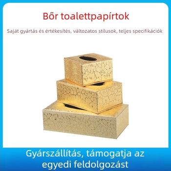 Bőr zsebkendő-doboz – kézműves, levehető belső tartállyal, modell FJ-0741, testreszabható logó, vendégszobák és íróasztalok számára