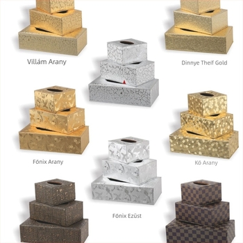 Bőr zsebkendő-doboz – kézműves, levehető belső tartállyal, modell FJ-0741, testreszabható logó, vendégszobák és íróasztalok számára