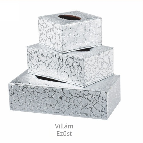 Bőr zsebkendő-doboz – kézműves, levehető belső tartállyal, modell FJ-0741, testreszabható logó, vendégszobák és íróasztalok számára