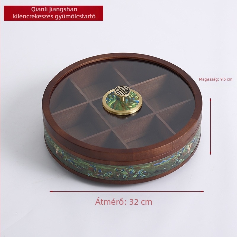 Fából készült papírzsebkendő doboz távirányítóval — Új kínai stílus, Többfunkciós, Modell 10029, nappaliba és fürdőszobába