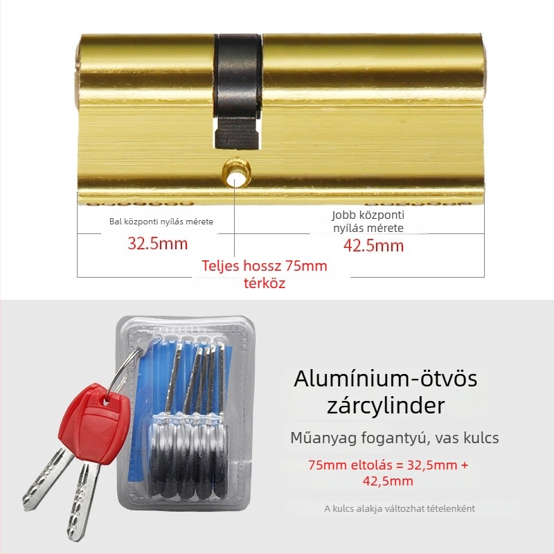 Zárbetét biztonsági ajtóhoz, alumínium-cink bevonattal, modell 8010, modern minimalist stílus