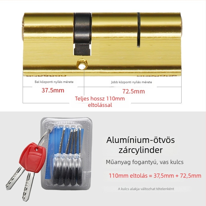 Zárbetét biztonsági ajtóhoz, alumínium-cink bevonattal, modell 8010, modern minimalist stílus