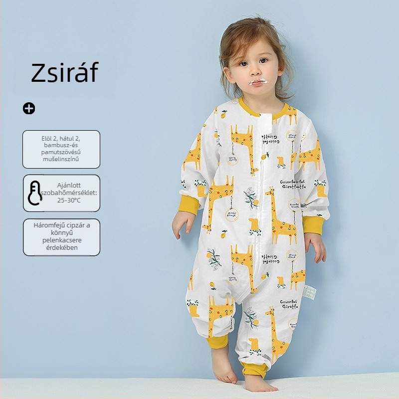 Babahálózsák 100% pamut anyagból, vékony nyári–tavaszi modell, belső pamut bélés, karikatúra mintával, 1–3 éveseknek