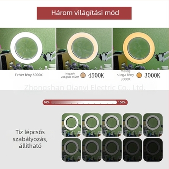 LED asztali lámpa hosszú karúval és összecsukható nagyítóval – szemkímélő olvasáshoz és karbantartáshoz, USB táplálású 12W, fém árnyékoló, CE tanúsítvány