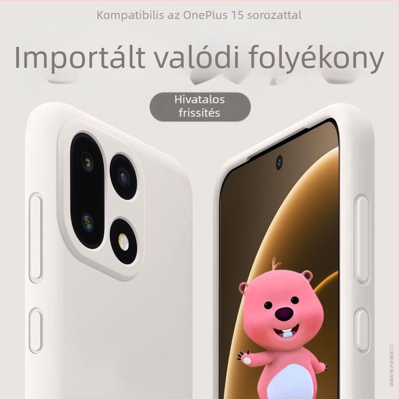 OnePlus 15 folyékony szilikon védőtok teljes lencsevédeléssel, ütésálló és hőelvezetés
