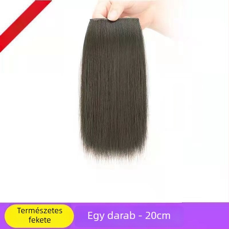 Ex06 Hajvolumen-növelő lapok — Két darab, varrat nélküli korona és oldalpanel, egyenes haj, magas hőmérsékletű huzal, mechanizmusos dizájn, nem festhető