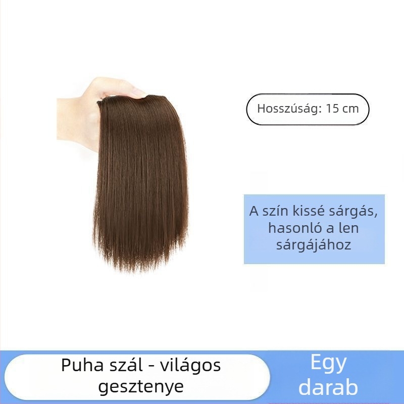 Ex06 Hajvolumen-növelő lapok — Két darab, varrat nélküli korona és oldalpanel, egyenes haj, magas hőmérsékletű huzal, mechanizmusos dizájn, nem festhető