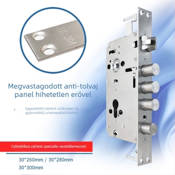 Ujjlenyomatos ajtózár test, rozsdamentes acél, 85 g, modell Guide plate, modern minimalista stílus