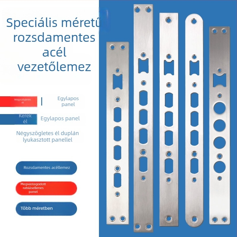Ujjlenyomatos ajtózár test, rozsdamentes acél, 85 g, modell Guide plate, modern minimalista stílus